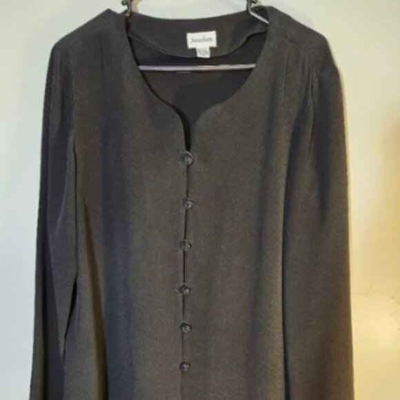 100% silk Neiman Marcus Vintage knotted button up tunic sz 14 - Picture 1 of 6